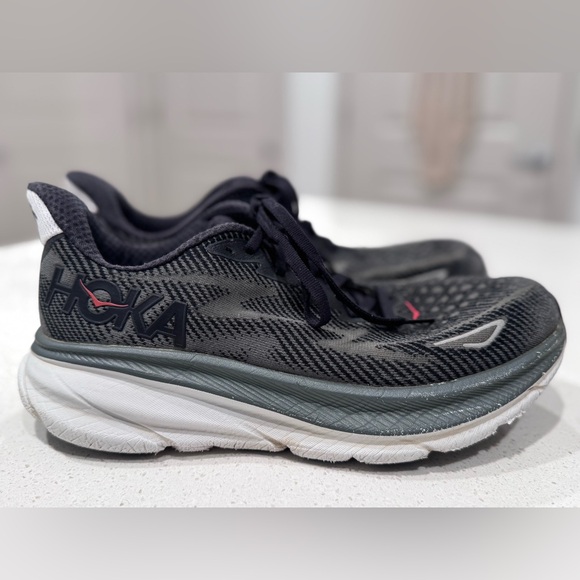 Hoka Other - Hoka Clifton 9 Men's Size 7.5 D - Black/Grey Running Shoes